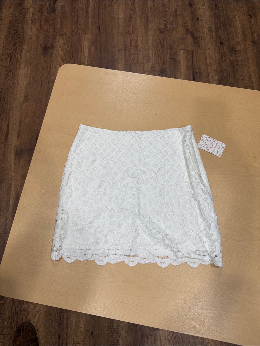 Free People White Lace Mini Skirt